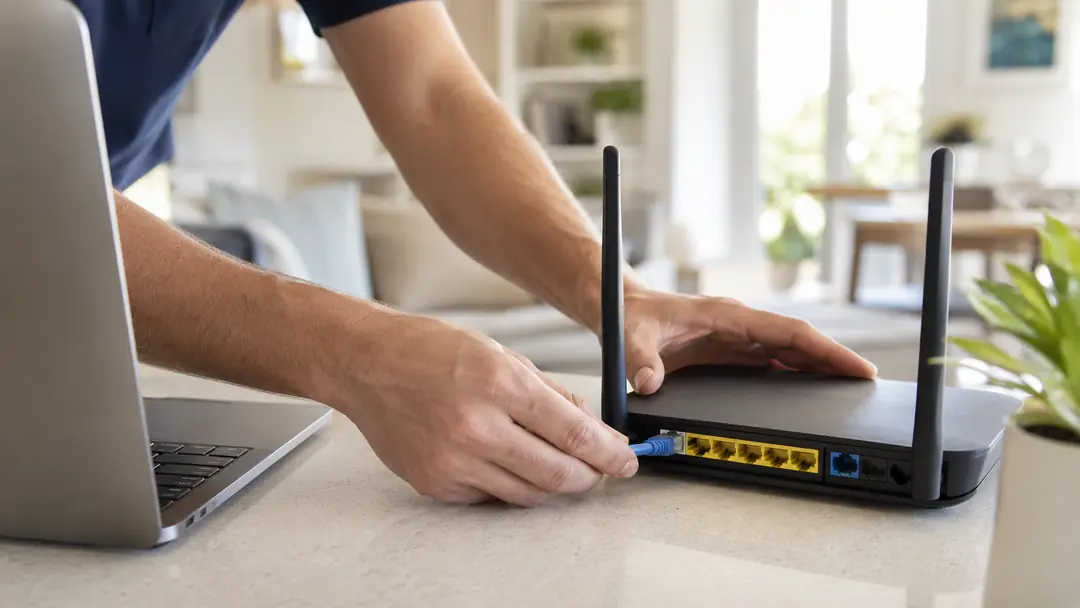Connecting a home Wi-Fi router with an Ethernet cable
